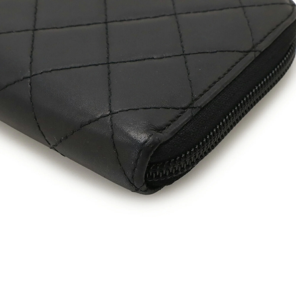CHANEL Authentic Black Leather Logo Wallet - Picture 4 of 10